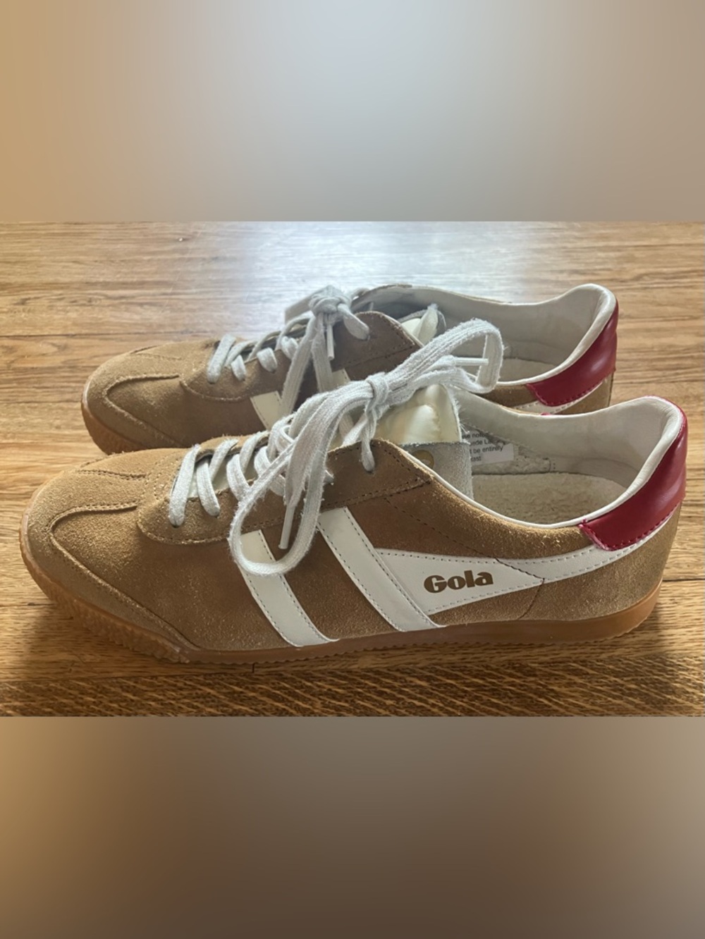 Gola Elan Suede Sneaker Tan Red 10 - Picture 2 of 6